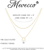 Dainty Pendant Layered Necklaces for Women | 18K Gold Plated Brass, 2-Piece Set with a Choker-Length Upper Layer, Wear Together or Separately, Refined Everyday Style