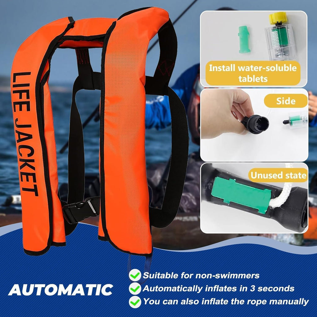 33G Co2 Cartridge Cylinder for Life Vest, Accessory for C02 PFD Rearming Kit, for Auto/Manual Inflating Life Jacket, for Adult, Used for Fishing, Surfing, Sea/Ocean Activities