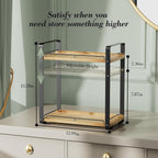 2-Tier Bathroom Counter Organizer, Wood Vanity Organizer Countertop for Skincare & Makeup, Multi-Purpose Vanity Bathroom Shelf for Coffee Station Kitchen Storage and Organization