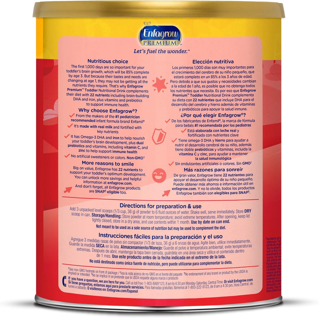 Premium Toddler Nutritional Drink, Try Our Brain Supporting Trio, Natural Vanilla Flavor, 32Oz Can (Pack of 2)
