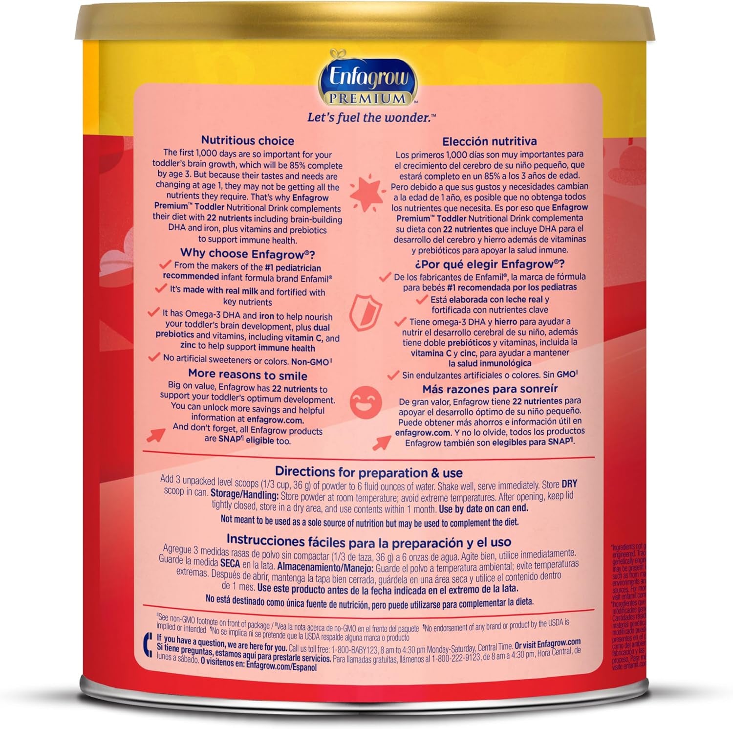 Premium Toddler Nutritional Drink, Try Our Brain Supporting Trio, Natural Vanilla Flavor, 32Oz Can (Pack of 2)