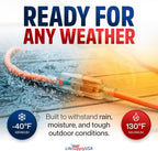 6Ft Outdoor/Indoor Extension Cord 16/3 Gauge Heavy Duty 3 Prong SJTW, Waterproof, Flexible Cold-Resistant Long Power Cord,13A 125V 1625W, Orange by