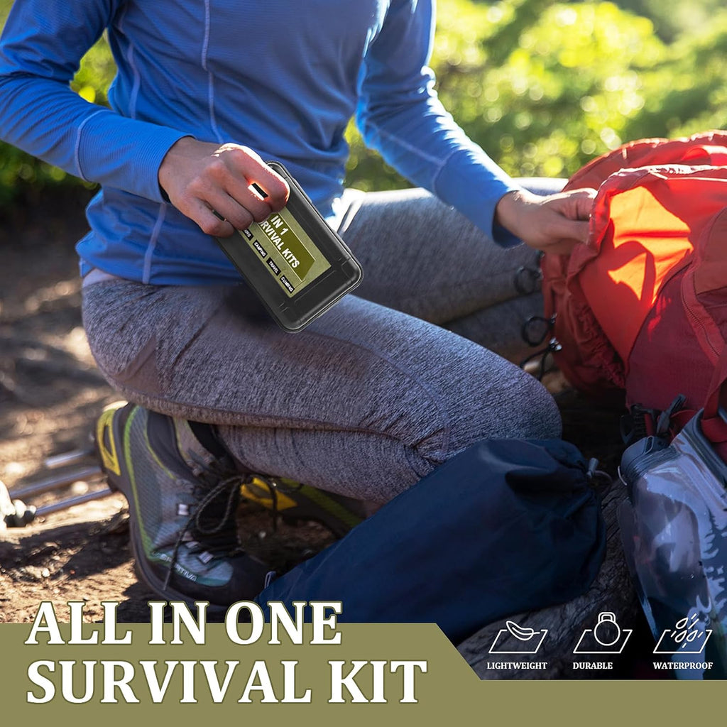 Gifts for Men Fathers Day Dad Husband Boyfriend Him, Survival Kits, 14 in 1 Survival Gear Camping Essentials Cool Gadgets for Camping Hiking Wilderness Adventures and Disaster Preparedness