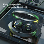 Bluetooth Earbuds Wireless Earbuds,Bluetooth 5.2 Headphones with Charging Case, Bluetooth Headphones with Mics, Fingerprint Control, Power Display,For Sports/Working on Clearance