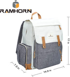 Diaper Bag Multifunction Travel Backpacks for Mom with Insulated Pockets and Laptop Compartment, Grey