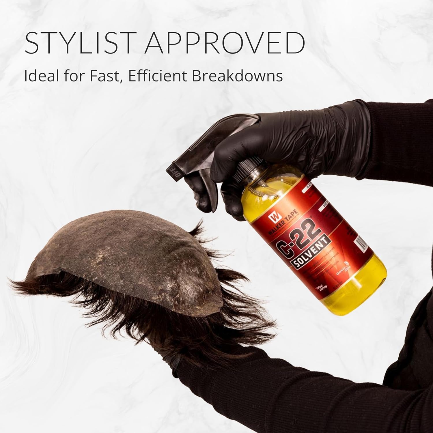 C-22 Adhesive Solvent Spray 12 Oz, Fast-Acting Bond Remover for Wig Tape, Lace Systems, and Tape in Hair Extensions Human Hair, Quick Clean Wig & Hairpiece Adhesive Remover