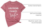 Girlfriend Fiancee Wife Shirt Women Bride Honeymoon Gift | Wifey Shirt for Women Bride Tshirt Vacation Tees Valentine Gift