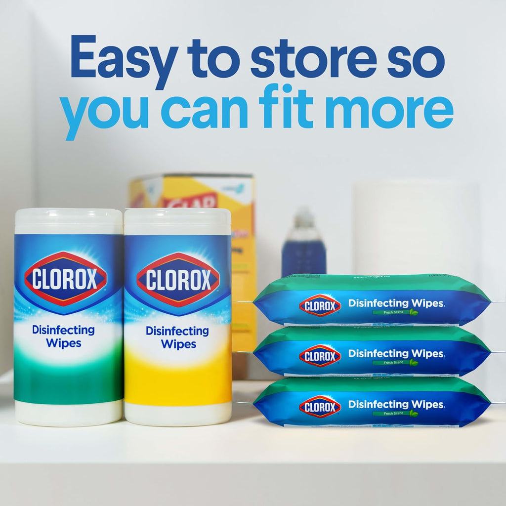 Disinfecting Wipes, Bleach Free, Household Essentials, Fresh Scent, Moisture Seal Lid, 75 Cleaning Wipes, Pack of 3 (New Packaging)