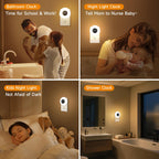 【2 Pack】 Bathroom Clock,10 Levels Dimmable+3 Light Colors+Remote Shower Clock+Bathroom Shower Timer, 90 Lumen Shower Lights, Aora Night Light, Small Clock Plug in Timer, Dimmable Night Light