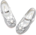 Girls Dress Shoes Mary Jane Wedding Flower Bridesmaids Heels Glitter Princess Shoes for Kids Toddler