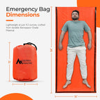 Emergency Sleeping Bag, Waterproof Thermal Bivy Sack | Retains 90% Body Heat • Reusable Design • Weighs 6 Oz • Waterproof & Windproof • for Hiking & Emergency Kits