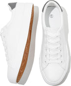 Mens White Tennis Shoes PU Leather Sneakers for Men | Water Resistant,Slip Resistant,Easy Clean,Easy Match,Soft