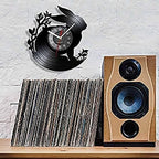 Wall Clock Rabbit Wall Clock Vinyl Record Animal Wall Clock Rabbit Modern Design Silent Black Quartz Clock Hanging Clock for Kids Room Nursery