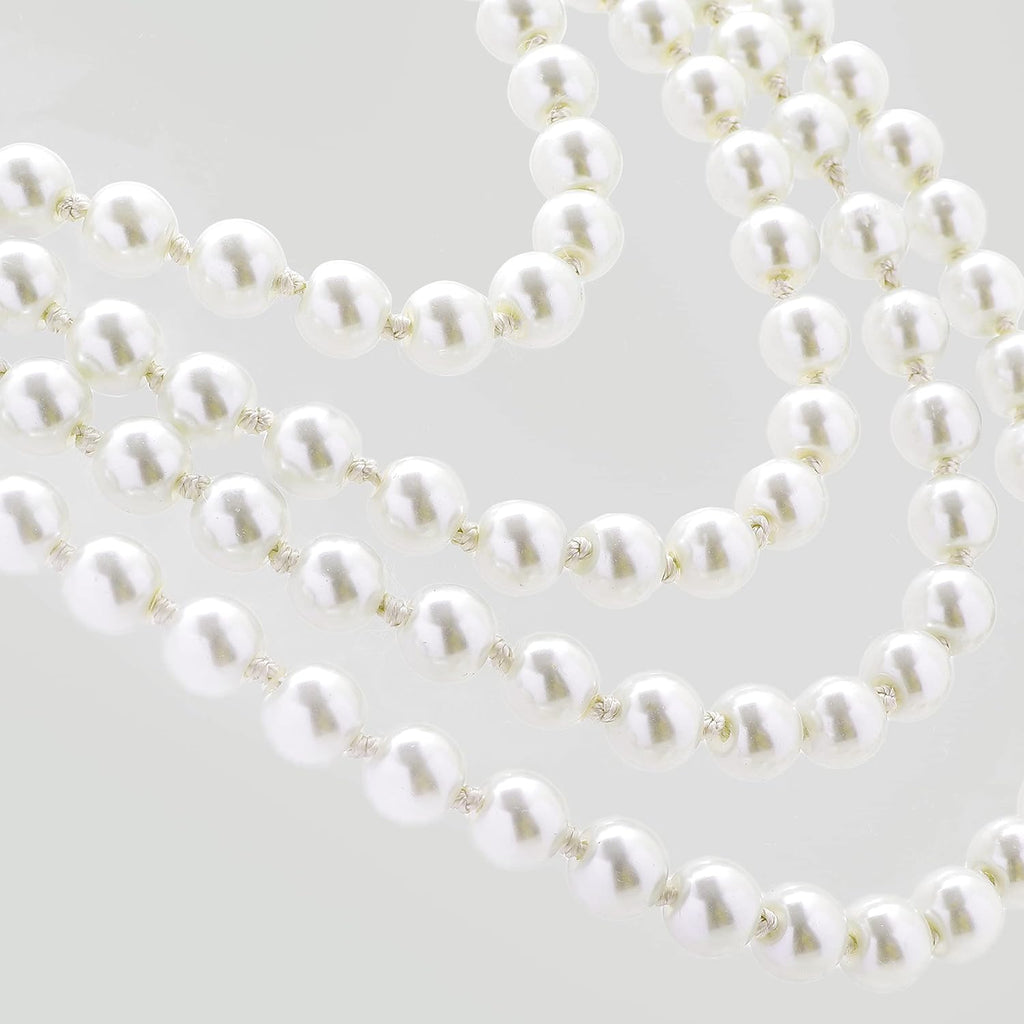 Long Pearl Necklace Faux Pearls Necklace Set Beaded Long Pearls Necklace 1920S Gatsby Costume Jewelry