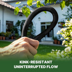 Lightweight Flat Garden Hose 100Ft, 800D Woven Water Hose with 3/4” Aluminum-Copper Fittings with 2 Rubber Washers, 580 PSI Burst Pressure, Flexible Kink-Free Hose for Outdoor, Lawn & Yard Use