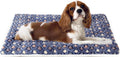 Dog Crate Pad Bed Ultra Soft Pet Mat Star Print Blue 23 X 18 Inch | Washable Crate Mat for Small Medium Large Dogs, Reversible Fleece Dog Crate Kennel Mat Flat Cat Bed Liner