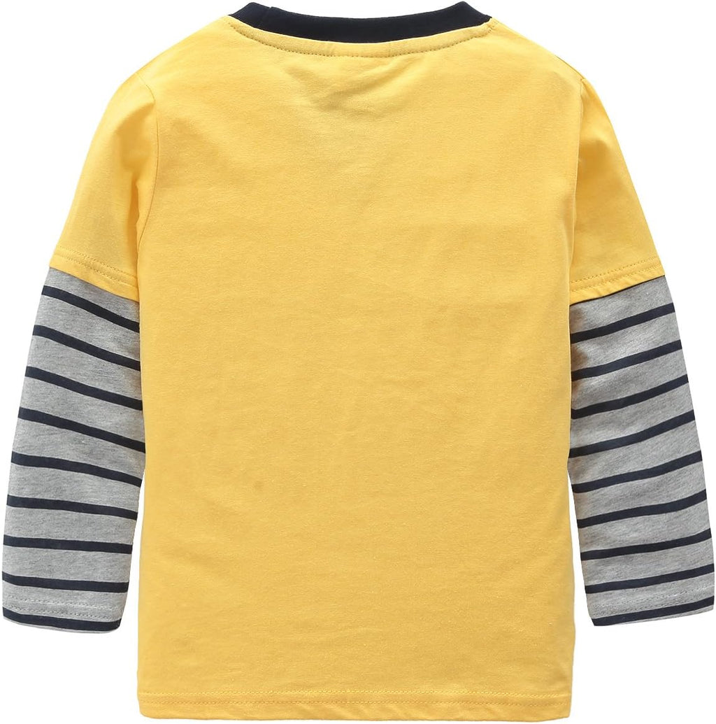 Boys Long Sleeve Cotton T-Shirts Monster Truck Shirt Graphic Tees