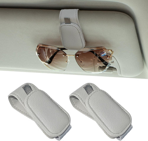 2 Packs Magnetic Sunglass Holder for Car Visor (Grey) | Magnetic Interior Car Accessories