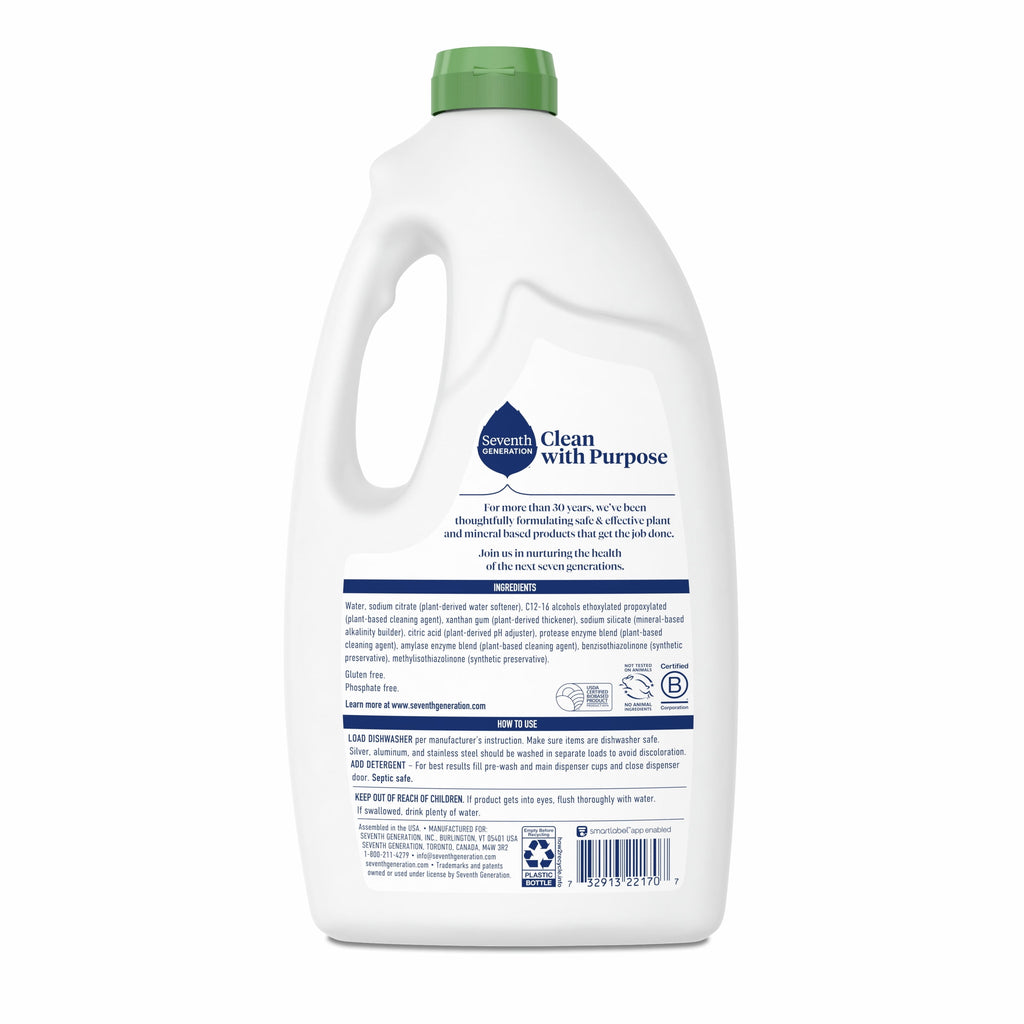 Liquid Dishwasher Detergent, Free and Clear Scent, 42 Oz