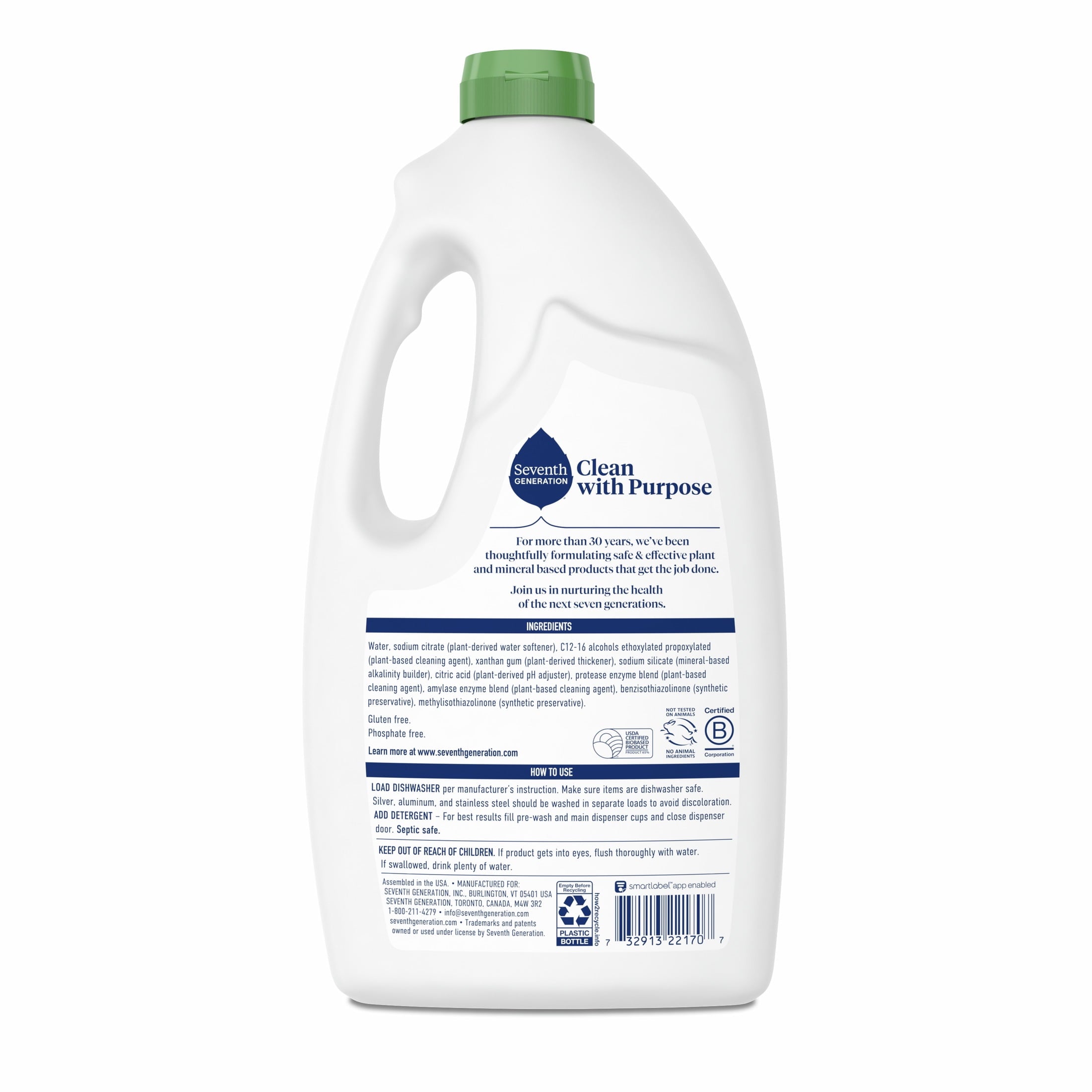 Liquid Dishwasher Detergent, Free and Clear Scent, 42 Oz