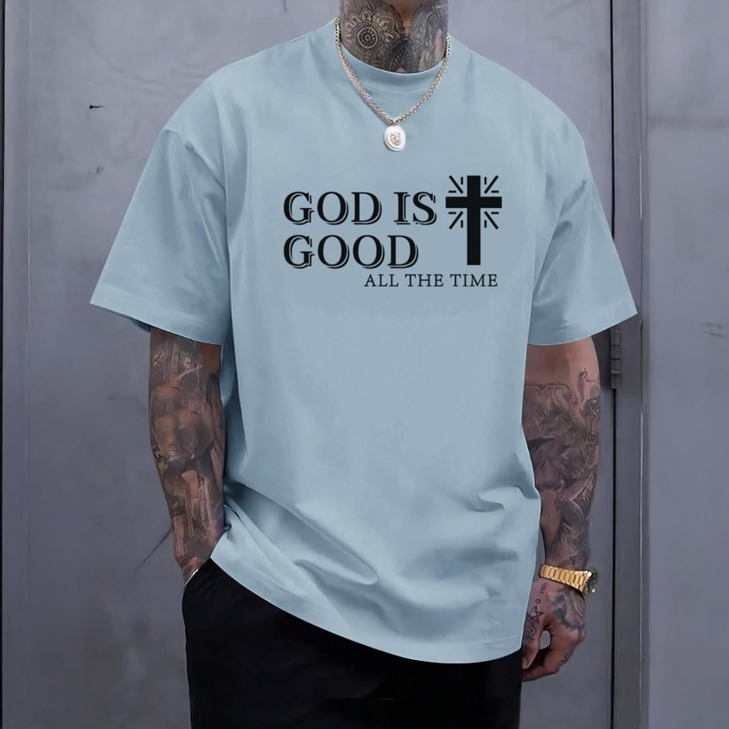God Is Good Shirt Christian Jesus Cross T Shirts for Men Religious Faith Inspirational Vintage Oversized Graphic Tees