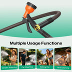 Garden Hose 100Ft NON-EXPANDABLE Water Hose, 3-Layer Lightweight Nylon Braided Hose for Yard, Car Wash & Pet Shower, 600 PSI Burst Heavy Duty Kink-Free with 10-Way Nozzle & 3/4" Brass Fittings