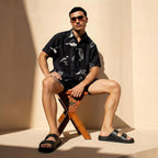 Nation Slip on Slides for Men with Adjustable Straps, Cushioned Footbed and Ridged Grip Outsole - Everyday Mens Sandals