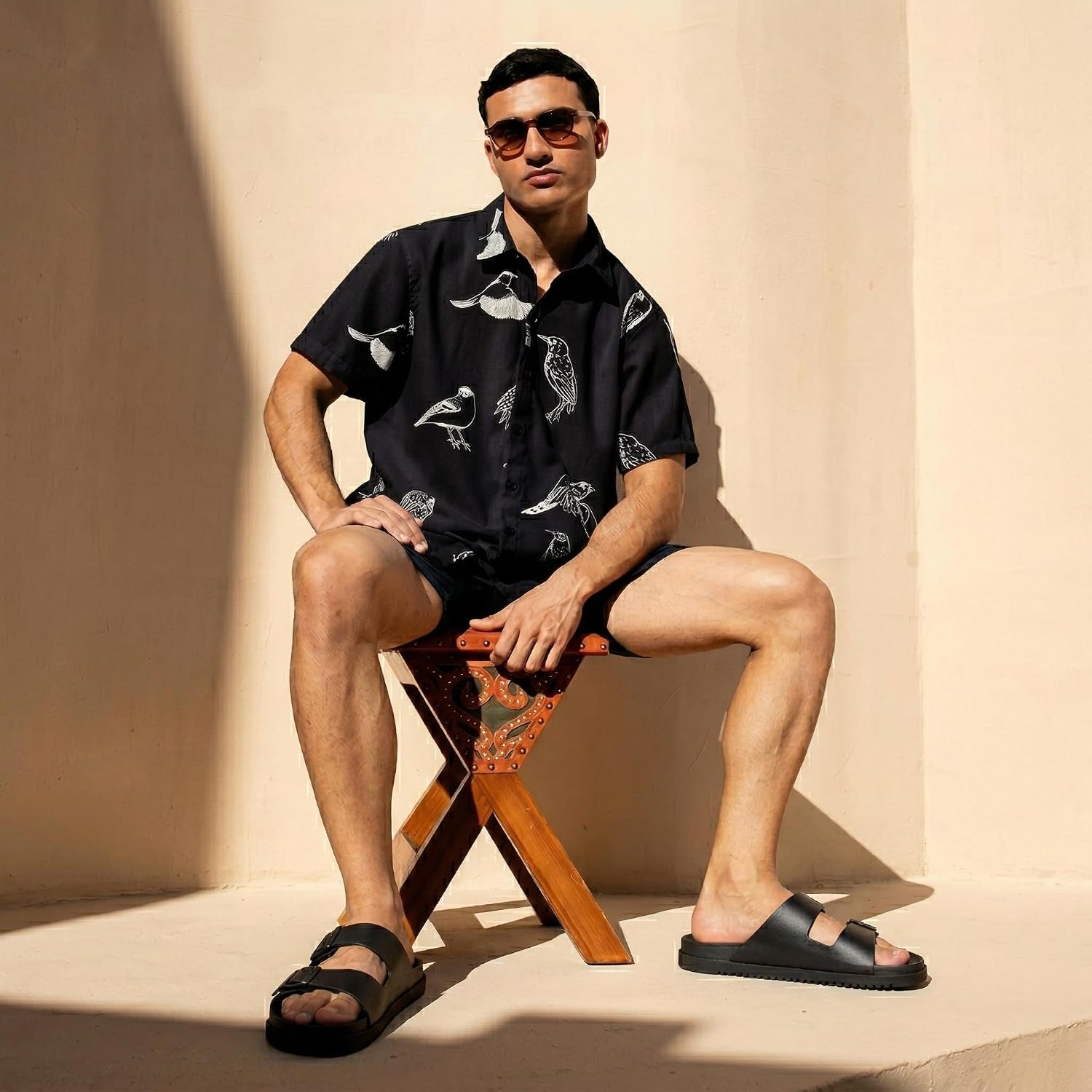 Nation Slip on Slides for Men with Adjustable Straps, Cushioned Footbed and Ridged Grip Outsole - Everyday Mens Sandals