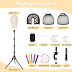 Wig Stand Set, 22In Off-White Canvas Wig Head with 360 Rotation & Adjustable Height, Includes Tripod, Wig Caps, Pins, Thread, Brush