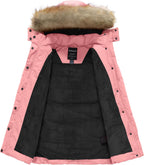 Girls' Waterproof Winter Coat Long Puffer Jacket Warm Parka Hooded | 5000Mm Waterproof,Removable Faux Fur Hood,Fleece-Linning,Snap Pockets,Machine Washable