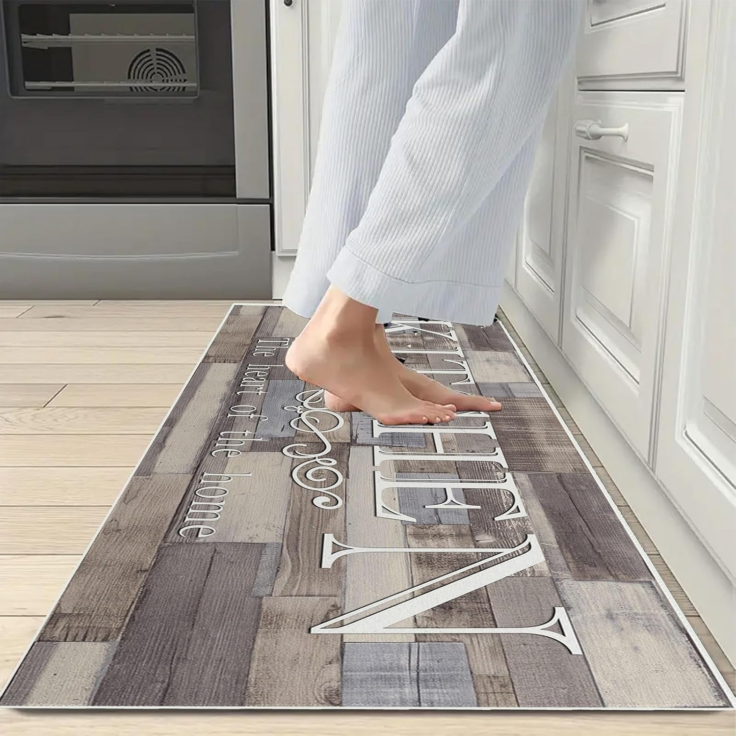 Farmhouse Kitchen Mat Sets 2 Piece,Anti-Fatigue Kitchen Mats for Floor Kitchen Rugs Non Slip Washable Kitchen Runner for Kitchen,Sink,Laundry 17"X47"+17"X30" (Kitchen)