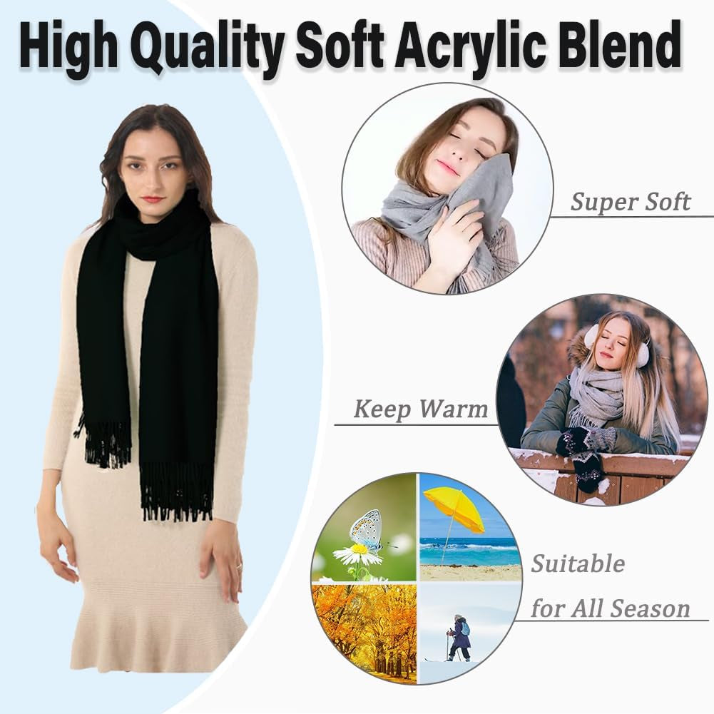 Women'S Winter Scarf Large Pashmina Shawls and Wraps | Formal Warm Soft Shawl Wrap for Evening Dress Wedding Bridal Bridesmaid Travel Birthday Christmas Mothers Day Gifts