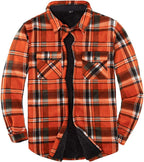 Men'S Warm Sherpa Lined Plaid Shirt Jacket | All Sherpa Fleece Lined Even in Sleeves,Brushed Cozy Shacket,4 Utility Pockets,No Shrinkage,Fall Winter Outdoor Work,Casual