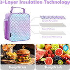 Kids Lunch Box Insulated Soft Bag Mini Cooler Back to School Thermal Meal Tote Kit for Girls, Boys, Scale