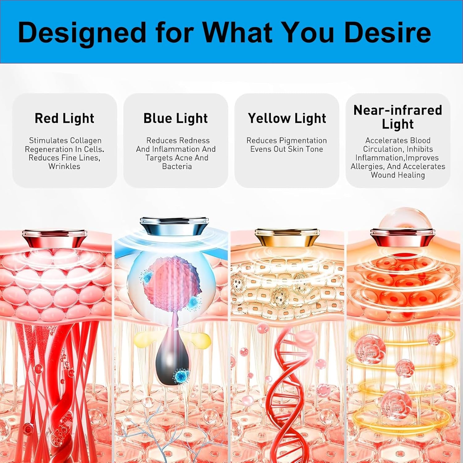 Red Light Therapy Mask for Face, Black | LED Face Mask Light Therapy, 3 Modes, Remote, Timing Function
