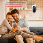 Carbon Monoxide Detector Plug in Wall,  Portable Carbon Monoxide Detector for Travel, 3-In-1 CO Detector for Home and Travel Camping(Co Gas Meter Temperature Humidity Sensor), KH106, Black
