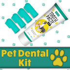 Dog Toothbrushes and Toothpaste Best Professional Cats & Dogs Finger Dental Brush, Dog Brush Set, Perfect for Dogs and Cats, Dog Supplies - Size Small 4 Count 3.5 Oz Toothpaste (100G)