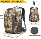 40L Hiking Backpack, Lightweight Camping Daypack with Rain Cover | Water-Resistant Rip-Stop Nylon, Multi-Pockets, Survival Whistle. Ideal for Men, Women, Travel, Trekking