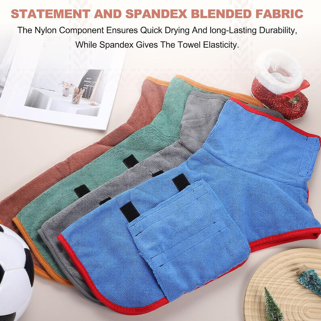 Dog Drying Coat, Dog Robes for after Bath Bathrobe Super Absorbent Towel Soft Adjustable, (L, Gray&Orange Trim), Intended for Fast Drying Warm Keeping Pet Cats Kitten Puppies