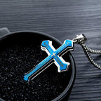 Men'S Cross Pendant Necklace Large Stainless Steel Cross Pendant Necklace for Men Women