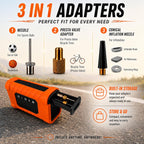 140 PSI Portable Tire Inflator for Cars, Motorcycles, Bikes & Balls | Portable Air Pump with Digital Pressure Gauge, Auto Shut-Off, Bright LED Light & Rechargeable Battery