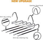 Pants Hangers 2 Pack Space Saving Metal Closet Organizer,Clothes Pants Hangers,Anti-Slip Design,Closet Organizers and Storage for Pants Jeans Skirts Scarf Legging
