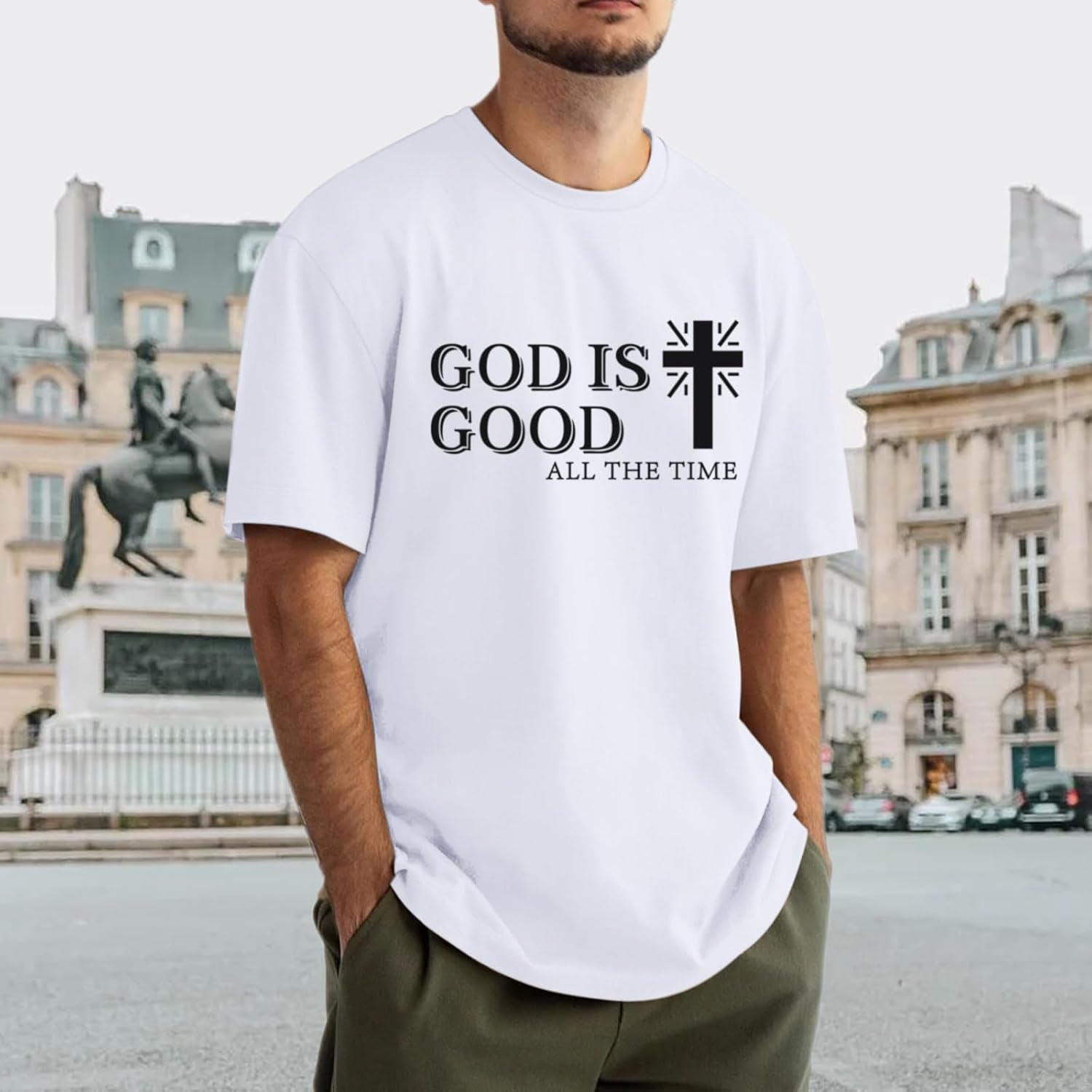 God Is Good Shirt Christian Jesus Cross T Shirts for Men Religious Faith Inspirational Vintage Oversized Graphic Tees