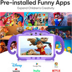 Kids Tablet 7 Inch 32GB Toddler Tablet with Protective Case, Wifi, Education Software Preinstalled for Boys Girls, Dual Camera, Parental Control, Youtube, GMS