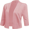 Women'S 3/4 Sleeve Cropped Cardigan Sweater Jacket Short Shrugs for Dresses | Open Front Short Sleeve Shrugs Bolero Shrug Lightweigt Cardigan Sweaters for Women