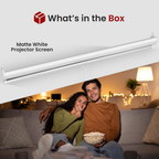 84-Inch Pull down Projector Screen – Manual Roll-Down Matte White Viewing Surface, Auto-Locking Height Adjustment, Wall or Ceiling Mount Design for Home Theater, Office & Classroom Use