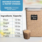 2 PC (9.5L | 321 Oz) Extra Large Bulk Food Storage Containers & 2 Pack (6.3L / 213OZ) EXTRA Large Airtight Cereal Storage Containers Bpa-Free Plastic Container for Flour, Sugar, Cereal & Pasta