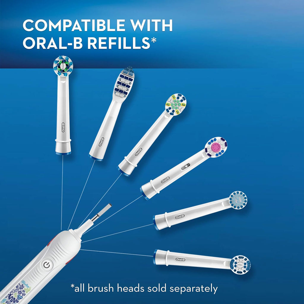 Kids Electric Toothbrush with Coaching Pressure Sensor and Timer, Rechargeable Toothbrush with Brush Head, Sparkle & Shine