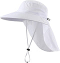 Outdoor UPF50+ Sun Hat Wide Brim Mesh Fishing Hat with Neck Flap