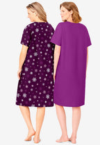 plus Size 2-Pack Short-Sleeve Sleepshirt